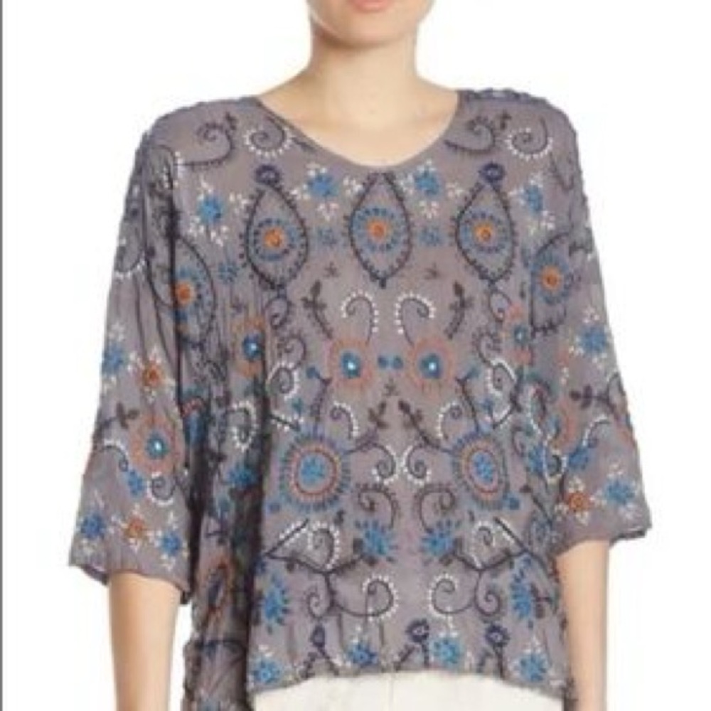Johnny Was Embroidered Top size M